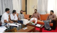 Jayakrishna Menon, Chairman of ABN Corporation and Director of Norka Roots, with other officials during the discussion.