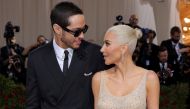 Kim Kardashian and Pete Davidson arrive at the In America: An Anthology of Fashion-themed Met Gala at the Metropolitan Museum of Art in New York City, New York, U.S., May 2, 2022. Reuters/Andrew Kelly/File Photo
 