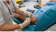 A person receives a dose of the Jynneos vaccine at Spallanzani Hospital, as vaccinations against monkeypox began in Rome, Italy, August 8, 2022. Spallanzani Hospital/Handout via REUTERS