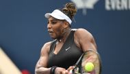 Serena Williams (USA) plays a shot against Nuria Parrizas Diaz (ESP) in first round play in the National Bank Open at Sobeys Stadium, Toronto, ON, Canada, Aug 8, 2022. (Dan Hamilton-USA TODAY Sports via Reuters)