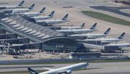 A Cathay Pacific aircraft takes off at the airport, during the coronavirus disease (COVID-19) pandemic, in Hong Kong, China, March 31, 2022. REUTERS/Tyrone Siu/File Photo GLOBAL BUSINESS WEEK AHEAD