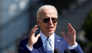 U.S. President Joe Biden delivers remarks during a signing event for the CHIPS and Science Act of 2022, on the South Lawn of the White House in Washington, U.S., August 9, 2022. REUTERS/Evelyn Hockstein


