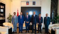 Deputy Prime Minister and Minister of Foreign Affairs H E Sheikh Mohammed bin Abdulrahman Al Thani during a meeting with Senior Minister and Coordinating Minister for National Security of the Republic of Singapore, H E Teo Chee Hean.
