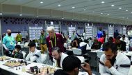 Qatar players during the Chess Olympiad.