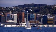 A sailing boat can be seen in front of the central business district (CBD) of Wellington in New Zealand, July 2, 2017. Picture taken July 2, 2017. REUTERS/David Gray

