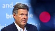 FILE PHOTO: German Economy and Climate Action Minister Robert Habeck speaks during a news conference on the future use of liquefied natural gas (LNG), in Berlin, Germany August 16, 2022. REUTERS/Lisi Niesner/File Photo