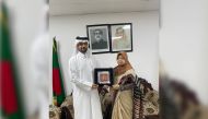 Secretary-General of the National Human Rights Committee (NHRC) Sultan bin Hassan Al Jamali and Chairperson of the Bangladesh National Human Rights Commission Nasima Begum during their meeting in Dhaka.