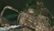 Overview of Zaporizhzhia nuclear power plant and fires, in Enerhodar in Zaporizhzhia region, Ukraine, on August 24, 2022. Reuters
