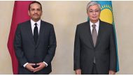 President of the Republic of Kazakhstan H E Kassym-Jomart Tokayev meeting with Deputy Prime Minister and Minister of Foreign Affairs H E Sheikh Mohammed bin Abdulrahman Al Thani.
