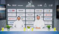 Padel IN Co-founder Khalid Saadon Al Kuwari and Communication & Public Relations Director at Qatar Rail, Abdulla Ali Al Mawlawi during a press conference.