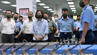 Taiwan's President Tsai Ing-wen visits the military base in Hualien, Taiwan, on September 6, 2022.  Taiwan Presidential Office/Handout via REUTERS 