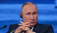 Russian President Vladimir Putin attends the plenary session of the 2022 Eastern Economic Forum (EEF) in Vladivostok, Russia September 7, 2022. Sergey Bobylev/TASS Host Photo Agency/Handout via Reuters