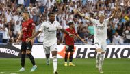 Real Madrid's Rodrygo celebrates scoring their third goal against RCD Mallorca at the Santiago Bernabeu in Madrid on September 11, 2022.  REUTERS/Susana Vera