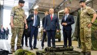 Denmark's Foreign Minister Jeppe Kofod and Polish Foreign Minister Zbigniew Rau visit Almegaard Barracks on the island of Bornholm, Denmark,on September 13, 2022. (Ritzau Scanpix/Pelle Rink via REUTERS)
