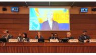 Permanent Representative of Qatar to the United Nations Office at Geneva H E Dr. Hend Abdalrahman Al Muftah (front row second left) participating in the event.