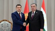 File Photo: Kyrgyz President Sadyr Japarov (left) and Tajik President Emomali Rakhmon during a meeting on the sidelines of the Shanghai Cooperation Organization summit in Samarkand, Uzbekistan, on September 16, 2022. (Reuters)