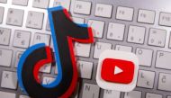 A 3D printed YouTube and TikTok logo are seen placed on keyboard in this illustration taken on September 15, 2020.  File Photo / Reuters
