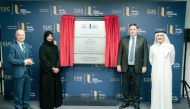 H E Jon Wilks CMG, UK Ambassador to Qatar; Dr. Khalid Al Ali, Acting Undersecretary for Higher Education and Director of Higher Education Institutional Affairs at the Ministry of Education and Higher Education; Professor Paul Bartholomew, Vice-Chancellor of Ulster University, and Natra Abdulla, Founder of CUC and CEO of Artan Holding, during the inauguration of new campus of CUC Ulster University at Excellence Tower, West Bay. PIC: Abdul Basit 