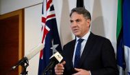 Australian Defence Minister Richard Marles speaks to the media at the 19th Shangri-La Dialogue in Singapore on June 12, 2022. File Photo / Reuters

