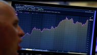 A trader looks at a screen that charts the S&P 500 on the floor of the New York Stock Exchange (NYSE) in New York, US, on April 27, 2017. File Photo / Reuters 