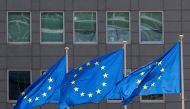 European Union flags flutter outside the EU Commission headquarters in Brussels, Belgium, on June 17, 2022. File Photo / Reuters
