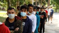 Migrants are seen at a camp in Obrenovac, near Belgrade, Serbia, on August 31, 2021. File Photo / Reuters
