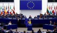 The European Parliament in session, in Strasbourg, France, September 14, 2022. REUTERS/Yves Herman/File Photo