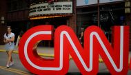 The CNN logo stands outside the Fox Theater in Detroit, Michigan, US, on July 30, 2019. File Photo / Reuters
