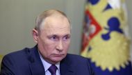 Russian President Vladimir Putin holds a meeting with Chairman of the Investigative Committee Alexander Bastrykin in Saint Petersburg, Russia, on October 9, 2022. (Sputnik/Gavriil Grigorov/Kremlin via REUTERS)