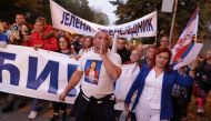 Bosnian Serb opposition protests against an allegedly rigged vote in Banja Luka, Bosnia and Herzegovina, October 6, 2022. (REUTERS/Dado Ruvic)