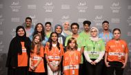 Festival Director Fatma Hassan Alremaihi with 2022 Ajyal Jury Members at the closing of the Special 10th Edition of Ajyal Film Festival.