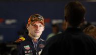 October 9, 2022 Red Bull's Max Verstappen is interviewed after the race REUTERS/Issei Kato