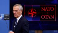 NATO Secretary General Jens Stoltenberg attends a news conference ahead of a NATO Defence Ministers meeting in Brussels, Belgium, on October 11, 2022. REUTERS/Yves Herman