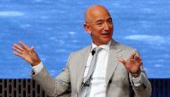 Jeff Bezos, founder of Amazon and Blue Origin, speaks at the John F. Kennedy Library in Boston, Massachusetts, US, on June 19, 2019. File Photo / Reuters
