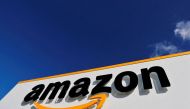 The Amazon logo is seen at the company's logistics centre in Boves, France, on October 6, 2021.  File Photo / Reuters
