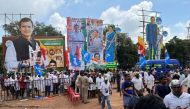 Police frisk supporters of India's main opposition Congress party as they arrive to attend a rally addressed by the party's leader Rahul Gandhi during his ongoing Bharat Jodo Yatra (Unite India March) in Ballari in the state of Karnataka, India, on October 15, 2022. REUTERS/Manoj Kumar