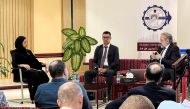 Panellists Eng. Ahmed Bana and Eng. Majd Abbar with moderator Eng. Lubaba Youssef during the event. 
