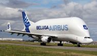 A Beluga transport plane belonging to Airbus is pictured in Colomiers near Toulouse, France, on September 26, 2017.  File Photo / Reuters
