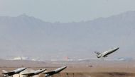 A drone is launched during a military exercise in an undisclosed location in Iran, in this handout image obtained on August 25, 2022. Iranian Army/WANA (West Asia News Agency)/Handout via REUTERS