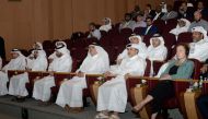 Minister of Municipality H E Dr. Abdullah bin Abdulaziz bin Turki Al Subaie (front row second right) with other officials during the event held in Doha yesterday.