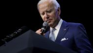 US President Joe Biden delivers a speech during an event hosted by the Democratic National Committee (DNC) at the Howard Theatre in Washington, US, on October 18, 2022. REUTERS/Leah Millis