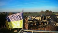 The remnants of a Red Cross home for Ukrainian refugees are seen following a fire in Gross Stroemkendorf near Wismar, Germany, October 20, 2022. (REUTERS/Annegret Hilse)
