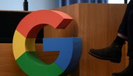 A Google sign is pictured during the company's presentation of a detailed investment plan for Germany outside the Google office in Berlin, Germany, on August 31, 2021.  File Photo / Reuters
