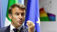 French President Emmanuel Macron attends the opening of the inter-religious meeting 'The Cry of Peace' in Rome, Italy, October 23, 2022. (REUTERS/Remo Casilli)
