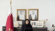 Minister of Social Development and Family H E Maryam bint Ali bin Nasser Al Misnad attending the forum through video conferencing.