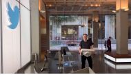This video grab taken from a video posted on the Twitter account of billionaire Tesla chief Elon Musk on October 26, 2022 shows himself carrying a sink as he enters the Twitter headquarters in San Francisco. Elon Musk changed his Twitter profile to 