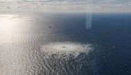 Gas leak at Nord Stream 2 as seen from the Danish F-16 interceptor on Bornholm, Denmark September 27, 2022.  File Photo / Reuters