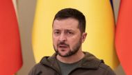 Ukraine's President Volodymyr Zelenskiy speaks during a joint news conference with Czech Prime Minister Petr Fiala (not seen), as Russia's attack on Ukraine continues, in Kyiv, Ukraine, October 31, 2022. (REUTERS/Viacheslav Ratynskyi)