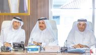 Qatar Chamber Chairman and Second Vice President of the GCC Federation of Chambers Sheikh Khalifa bin Jassim Al Thani with other officials during the conference.