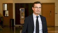 Sweden's Prime Minister Ulf Kristersson arrives to attend the meeting of Prime Ministers and Heads of government during the 74th Ordinary Session of the Nordic Council in Helsinki, Finland, on November 1, 2022. (Photo by Vesa Moilanen / Lehtikuva / AFP) 